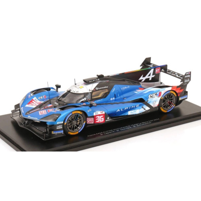 1/18 Spark Alpine A424 No.36 ALPINE ENDURANCE TEAM Le Mans 24H 2024 N. Lapierre - M. Vaxivire - M. Schumacher Car Model
