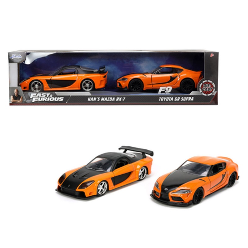 1/32 Jada 2-Pack Hans Mazda RX-7 & Toyota GR Supra Fast & Furious F9 Diecast Car Model