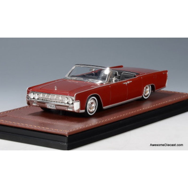 1964 Lincoln Continental Convertible, Fiesta Red 1:43 Resin Cast Model by GLM