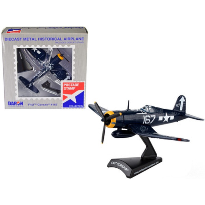 Vought F4U Corsair Fighter Aircraft #167 "VF-84 Wolf Gang" United States Navy 1/100 Diecast Model Airplane by Postage Stamp