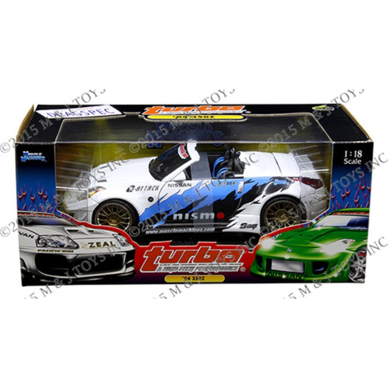 1/18 Muscle Machines Turbo Magazine 2004 Custom Nissan 350Z Nismo Convertible Diecast Car Model