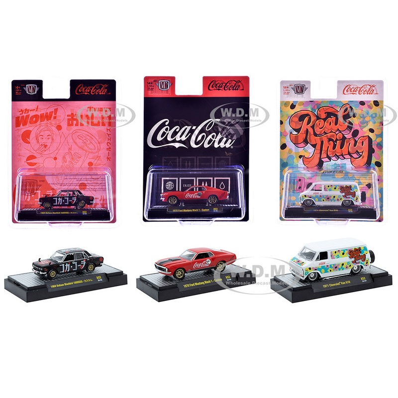 "Coca-Cola" Set of 3 pieces Release 52 Limited Edition to 10000 pieces Worldwide 1/64 Diecast Model Cars by M2 Machines