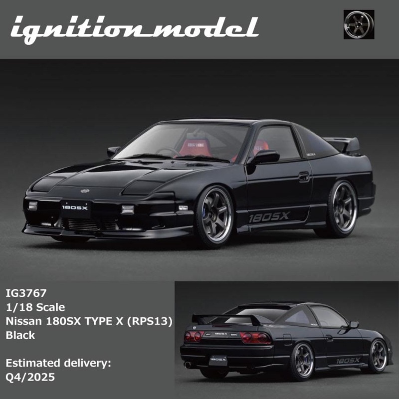 [Preorder] Ignition Model 1:18 Nissan 180SX TYPE X (RPS13) Black IG3767
