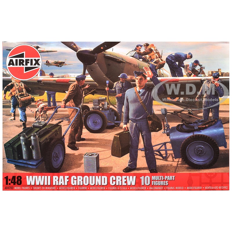 Level 1 Model Kit WWII RAF Ground Crew Figure and Accessory Set 1/48 Plastic Model Kit by Airfix