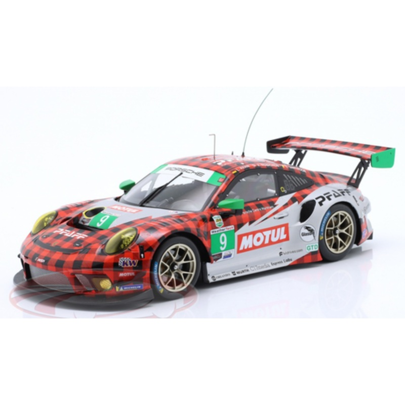 1/18 Ixo 2021 Porsche 911 GT3 R #9 Winner GTD 12h Sebring Pfaff Motorsports Laurens Vanthoor, Lars Kern, Zacharie Robichon Car Model