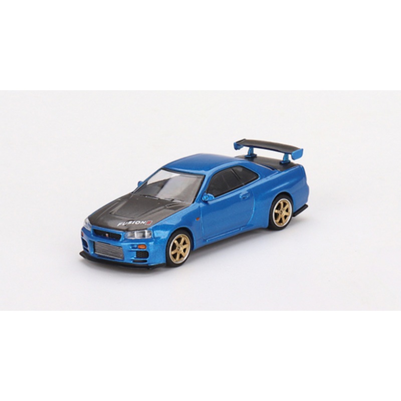 1/64 Mini GT Nissan Skyline GT-R (R34) Top Secret Bayside Blue Diecast Car Model