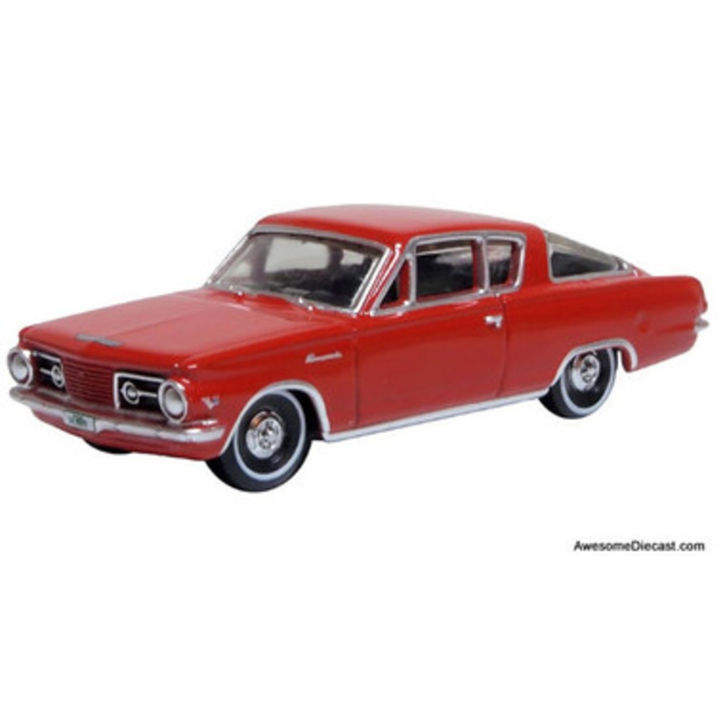1965 Plymouth Barracuda, Medium Red 1:87 Diecast Model Car by Oxford Diecast
