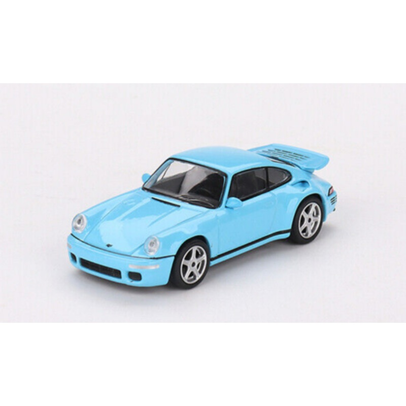 1/64 Mini GT Porsche 911 RUF CTR Anniversary Bayrisch Himmelblau Blue Diecast Car Model