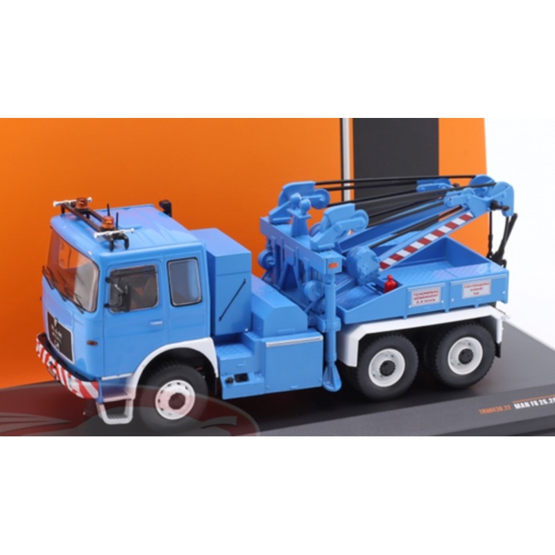 1/43 Ixo 1982 Man F8 Truck Tow Truck 1982 Wrecker Road Service (Blue) Car Model