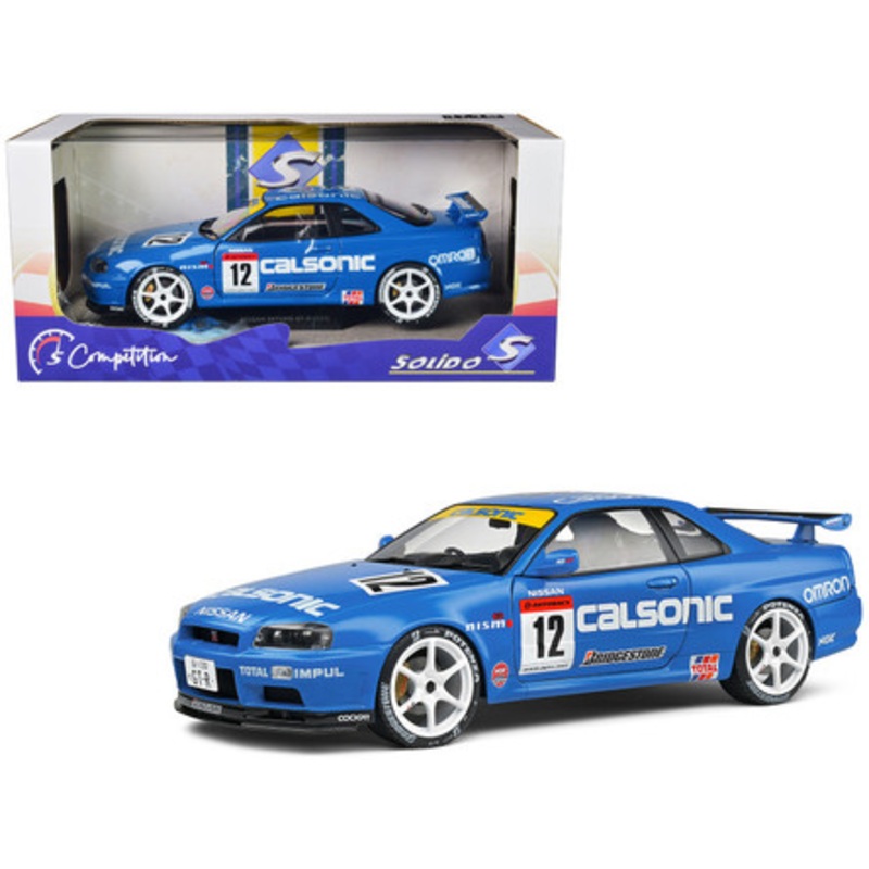 1/18 Solido 2000 Nissan Skyline GT-R (R34) Streetfighter Calsonic Tribute Competition #12 (Blue) Diecast Car Model