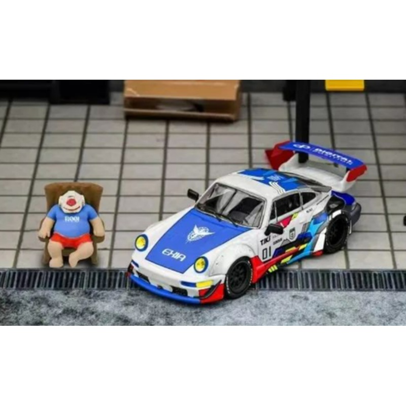 1/64 Star Model Porsche 911 964 RWB Exia Robot Diecast Car Model with Figure