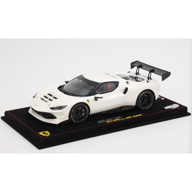 1/18 BBR Ferrari 296 Challenge (Fuji White with Black Wheels) Car Model Limited 12 Pieces