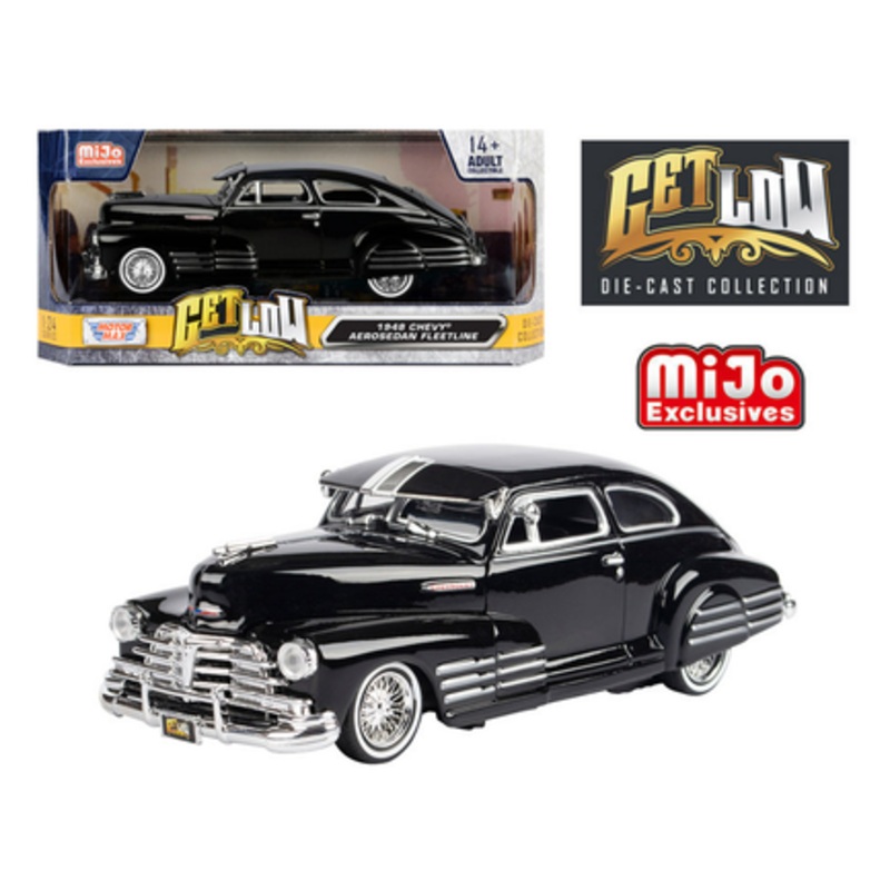 1/24 Motormax 1948 Chevrolet Aereosedan Fleetside Lowrider (Black) Diecast Car Model