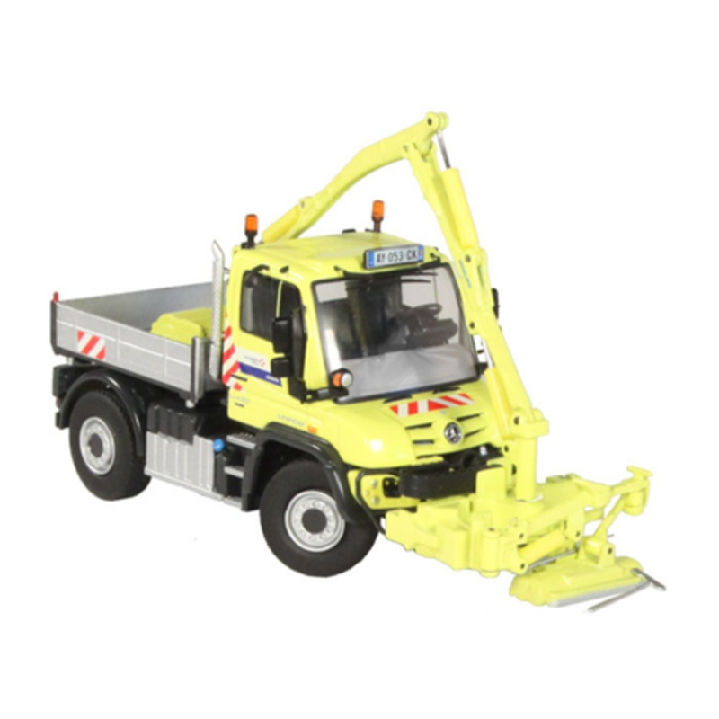 1/50 NZG Mercedes-Benz Unimog U400 Mulag MKM700 Mover "Vinci" Combination Mower Diecast Model