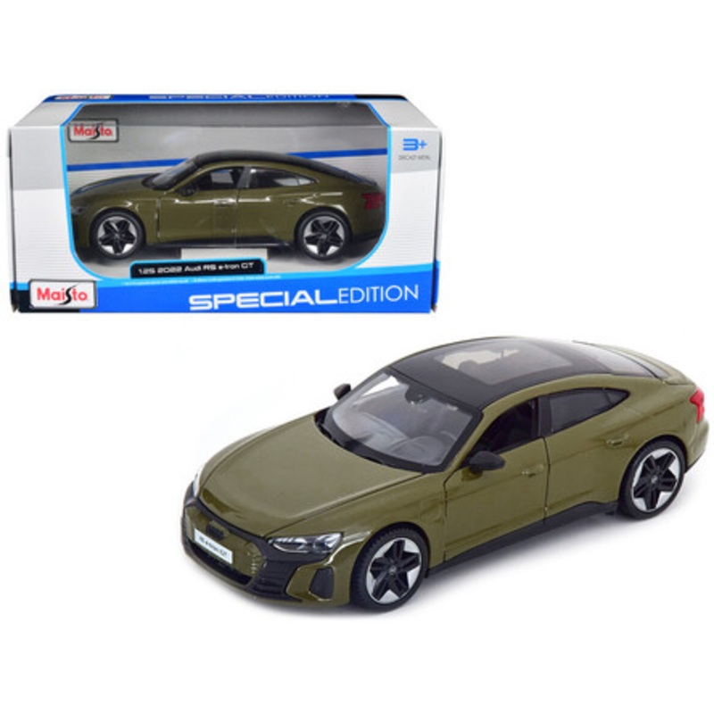 2022 Audi RS E-Tron GT Dark Green with Black Top and Sunroof "Special Edition" Series 1/25 Diecast Model Car by Maisto