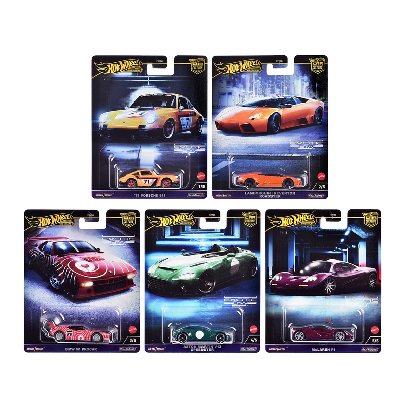 "Exotic Envy" 5 piece Set "Car Culture" 2024 Series G Diecast Model Cars by Hot Wheels