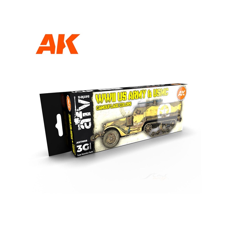 WWII US Army & USMC Camoflage Colors AK Interactive acrylic color AK11668