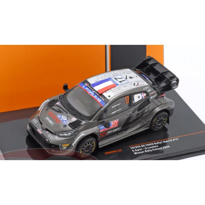 1/43 Ixo 2024 Toyota GR Yaris Rally1 Hybrid #17 Winner Rallye Finland Toyota Gazoo Racing WRT Sbastien Ogier, Vincent Landais Car Model