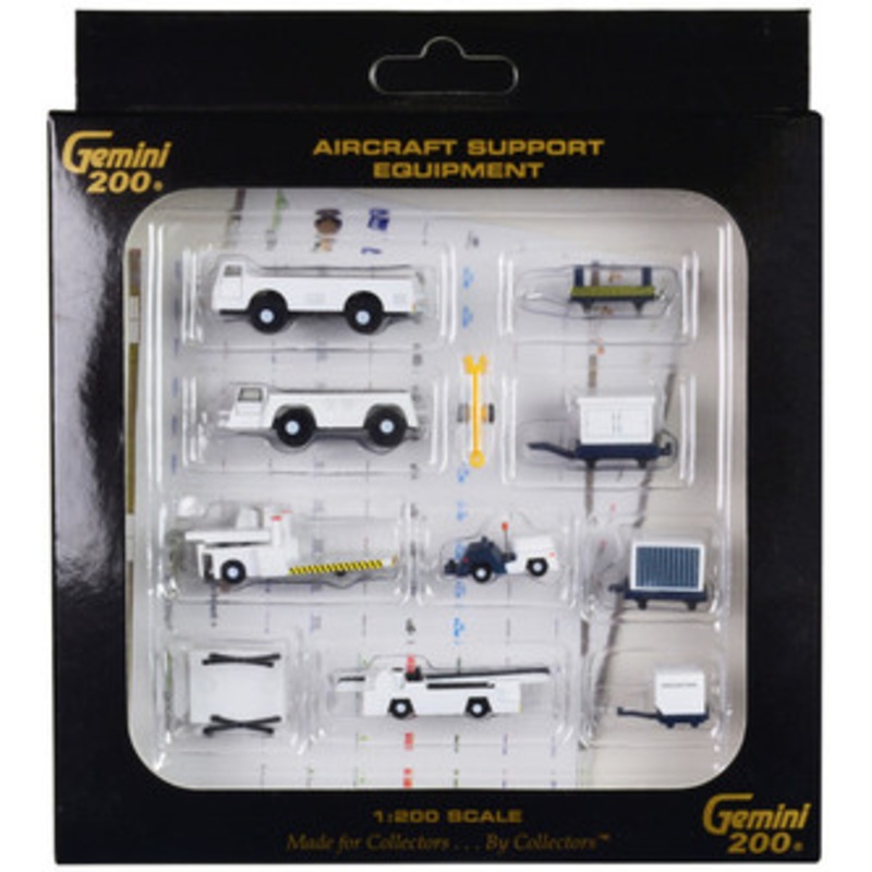 Airport Support Equipment Set of 10 pieces "Gemini 200" Series 1/200 Diecast Models by GeminiJets