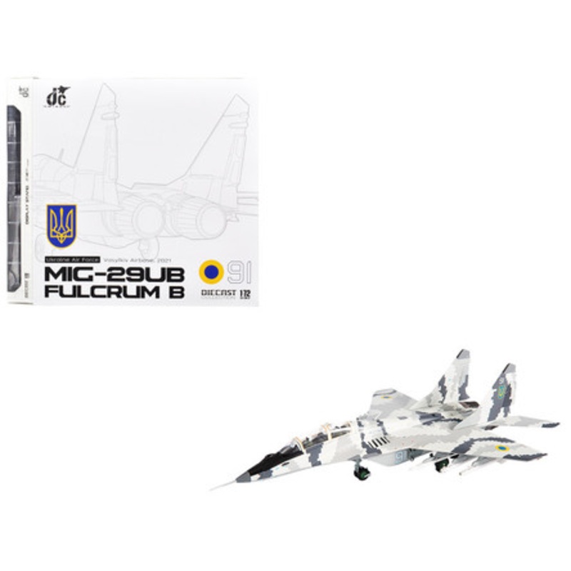 Mikoyan MiG-29UB Fulcrum-B Fighter Aircraft "Vasylkiv Air Base Ukraine" (2021) Ukrainian Air Force 1/72 Diecast Model by JC Wings