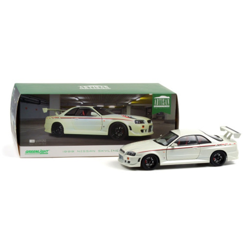 1/18 1999 Nissan Skyline GTR GT-R R34 (Pearl White) Diecast Car Model