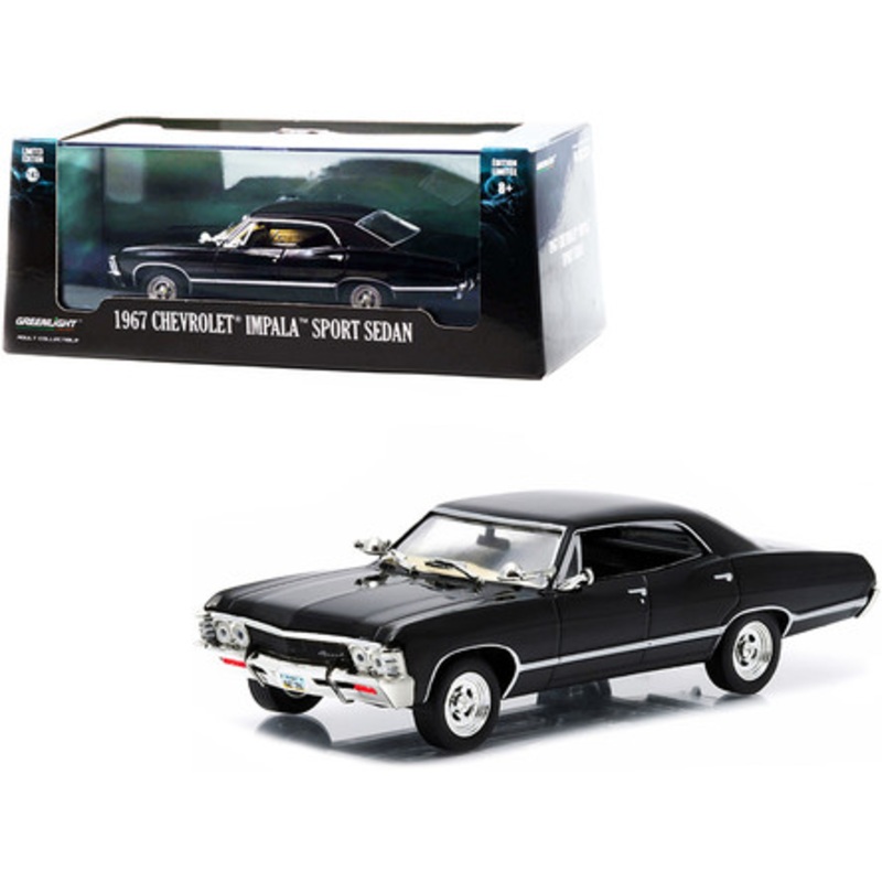 1967 Chevrolet Impala Sport Sedan Tuxedo Black 1/43 Diecast Model Car by Greenlight