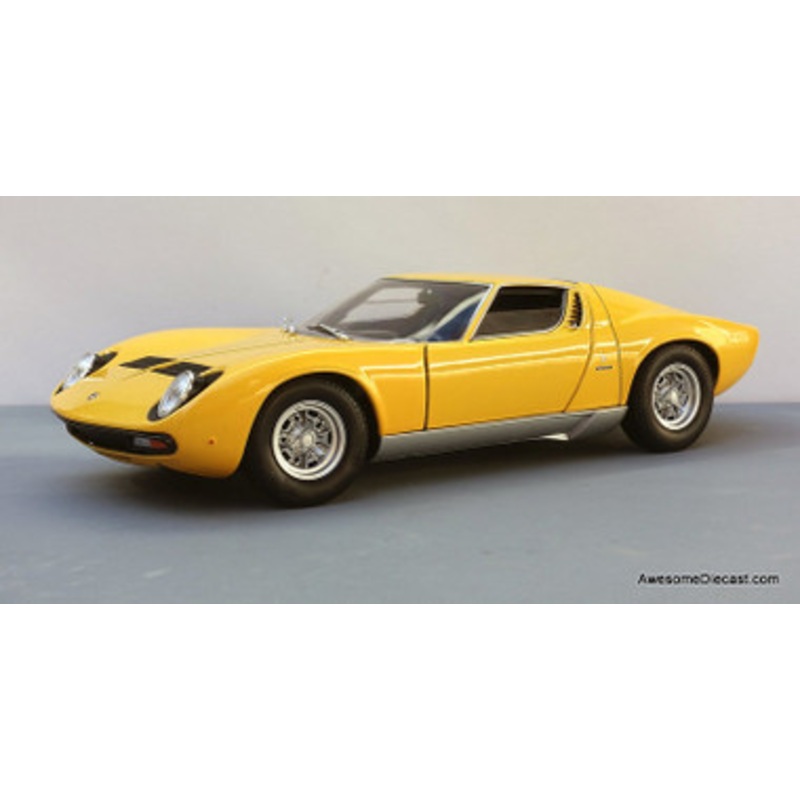1971 Lamborghini Miura SV, Yellow 1:18 Diecast Model Car by Welly