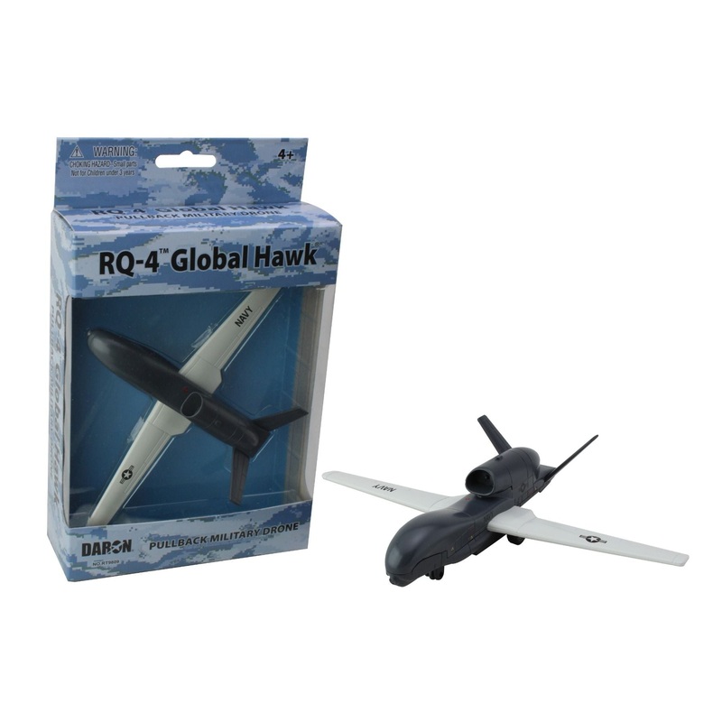 4.5 Inch Northrop Grumman RQ-4 Global Hawk Diecast Drone Model APPROX 1/126 Scale by Daron (Single Plane)