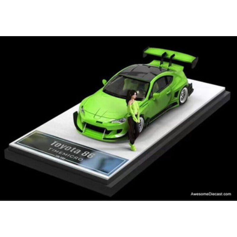 Time Micro 1:64 Toyota 86 Rocket Bunny w/Figure, Lime Green