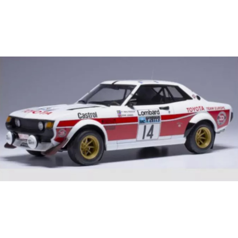 1/18 Ixo 1977 Toyota Celica 2000 GT (RA21) #14 RAC Rallye Per-Inge Walfridsson, John Jensen Diecast Car Model