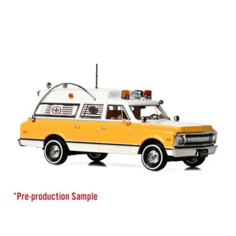 1969 Chevrolet C-10 Ambulance: Rampart General Hospital 1:50 Diecast Model Car by Iconic Replicas