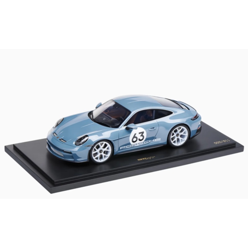 1/18 Dealer Edition Porsche 911 (992) S/T Heritage Design #63 (Shoreblue Metallic) Car Model