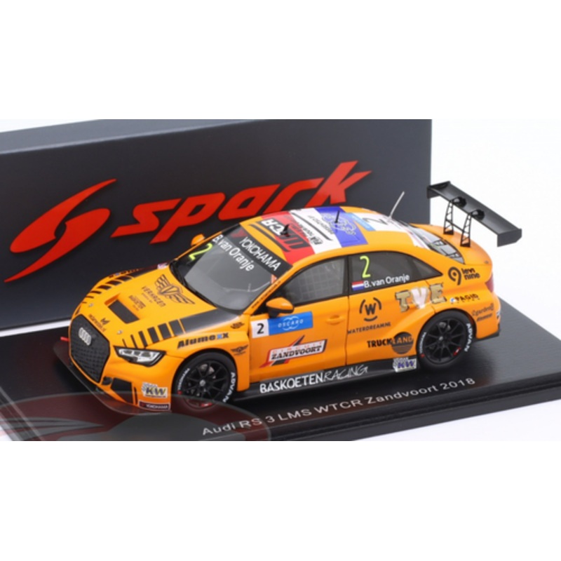 1/43 Spark 2018 Audi RS3 LMS #2 WTCR Zandvoort Bas Koeten Racing Prinz Bernhard van Oranje Car Model
