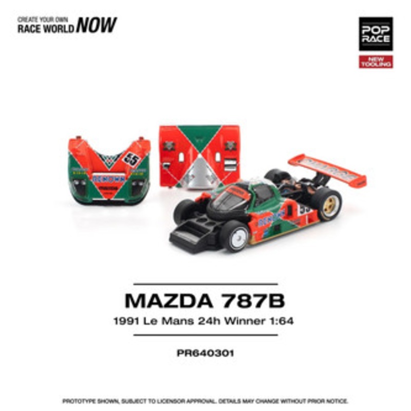 1/64 Poprace 1991 Mazda 787B Le Mans 24H Winner #55 Diecast Car Model