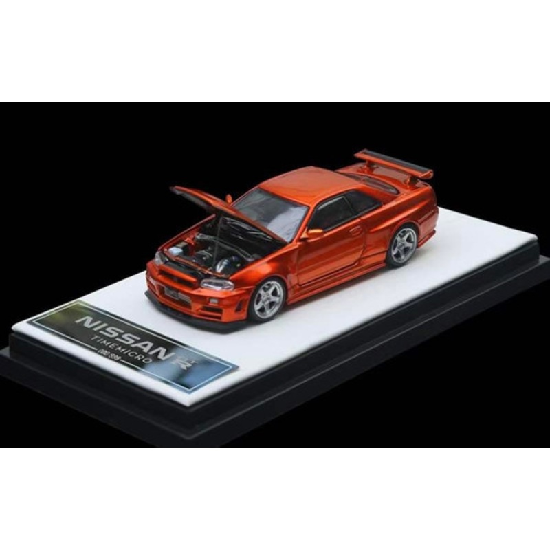 1/64 Time Micro Nissan Skyline GT-R GTR R34 (Orange) Diecast Car Model