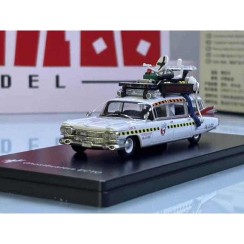 1/64 YS Cadillac Ambulance Ecto-1 "Ghostbusters" Movie Diecast Car Model