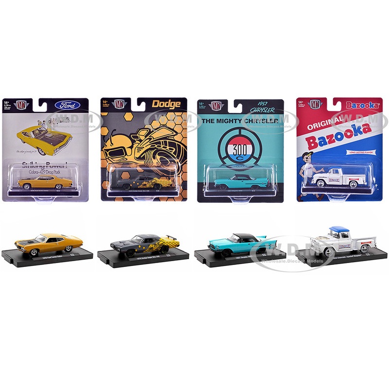 "Auto-Drivers" Set of 4 pieces in Blister Packs Release 119 Limited Edition to 9450 pieces Worldwide 1/64 Diecast Model Cars by M2 Machines