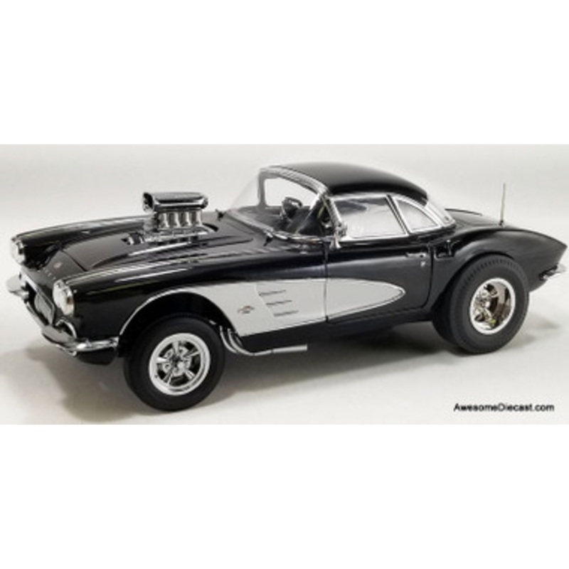 1961 Chevrolet Corvette Gasser - Showtime (Black/White) - 1:18 Diecast Model by ACME