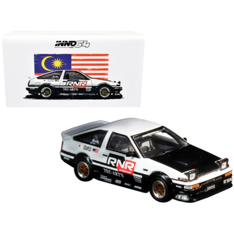 Toyota Sprinter Trueno AE86 RHD (Right Hand Drive) Tuned by "Tec-Art's" "@TRACKERZ Day Malaysia Event Model" 1/64 Diecast Model Car by Inno Models