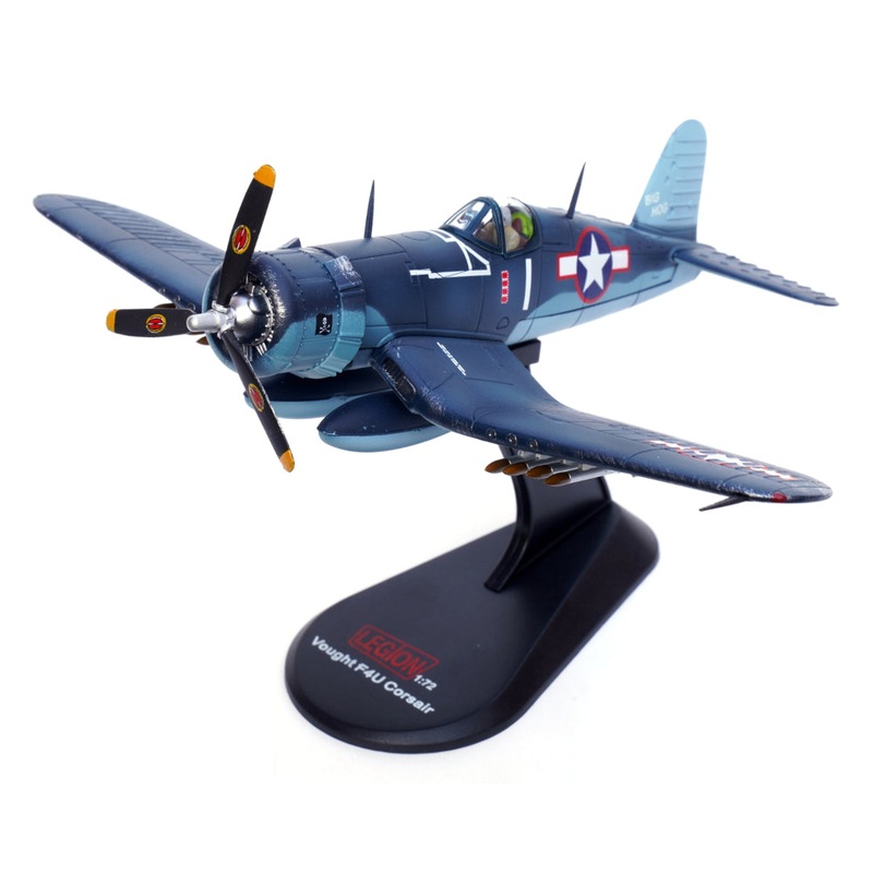 Vought F4U Corsair  "Big Hog" 11-victory ace and VF-17 "Jolly Rogers" commanding officer Capt. Tommy Blackburn, U.S. Navy, 1943 1/72 Scale Diecast Metal Model by Legion