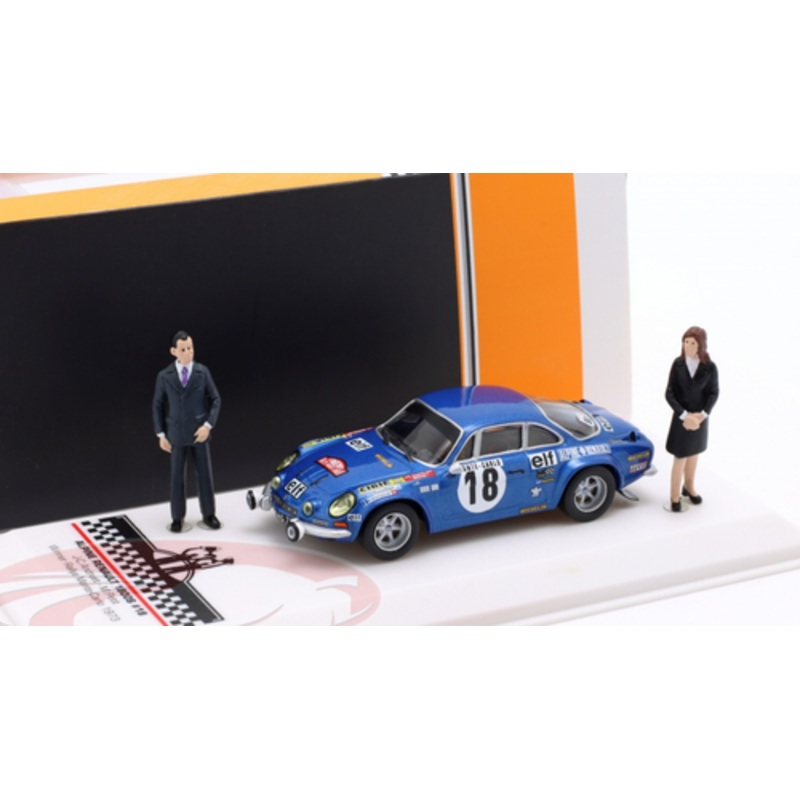 1/43 Ixo 1973 Alpine-Renault 1800S #18 Winner Rallye Monte Carlo Alpine Renault Team Jean-Claude Andruet, Michle Espinosi-Petit Car Models with Figures