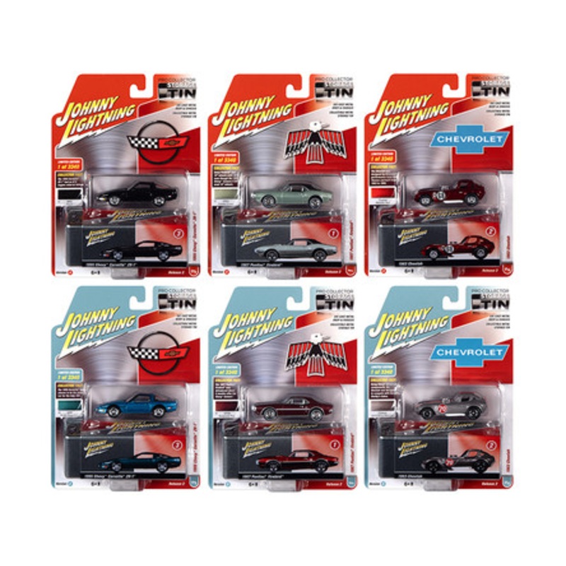Johnny Lightning Collector's Tin 2020 Set of 6 Cars Release 2 Limited Edition to 3340 pieces Worldwide 1/64 Diecast Model Cars by Johnny Lightning