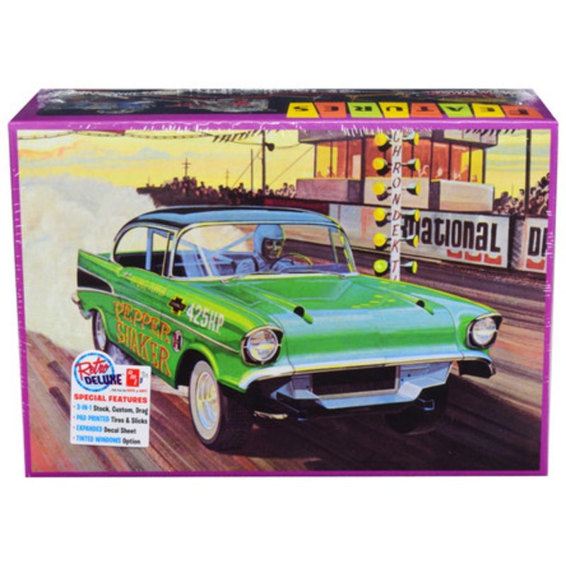Skill 2 Model Kit 1957 Chevrolet Bel Air "Pepper Shaker" 3 in 1 Kit 1/25 Scale Model by AMT