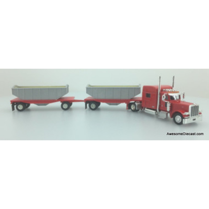 Trucks n Stuff 1:87 Peterbilt Sleeper Cab w/Double Bottom Dump Trailers