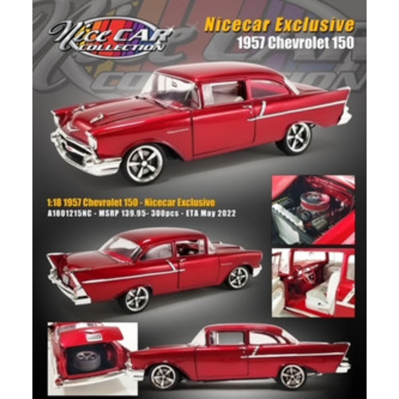 1/18 ACME 1957 Chevrolet Chevy 150 (Red) NC Exclusive Diecast Car Model