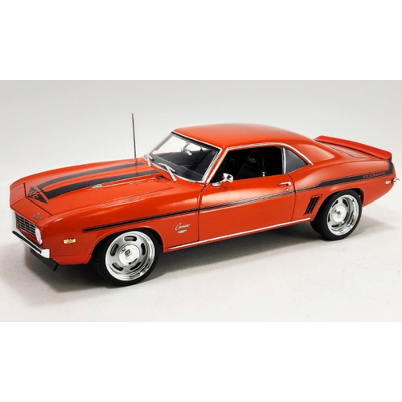 1/18 ACME 1969 Chevrolet Yenko Camaro (Hugger Orange with Black Stripes) & New 18" Rallye Wheels & Tires Diecast Car Model