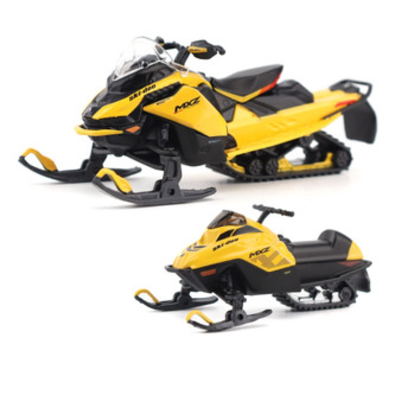 1/32 Diecast Masters MXZ Blizzard (Trail Segment) + MXZ 120cc (Kid's Model) (Neo Yellow) Diecast Model