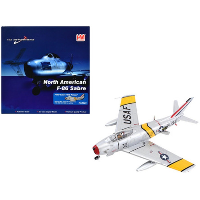North American F-86F Sabre Fighter Aircraft "MIG Poison Maj. James P. Hagerstrom 67th FBS 18th FBG Korean War" United States Air Force "Air Power Series" 1/72 Diecast Model by Hobby Master
