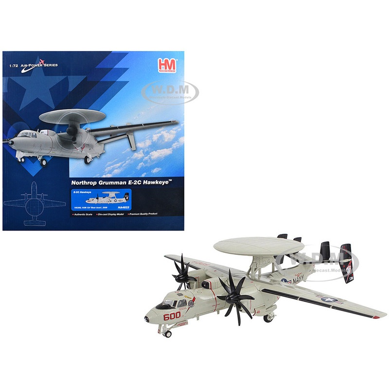Northrop Grumman E-2C Hawkeye Aircraft "165300, VAW-124 Bear Aces" (2009) United States Navy "Air Power Series" 1/72 Diecast Model by Hobby Master