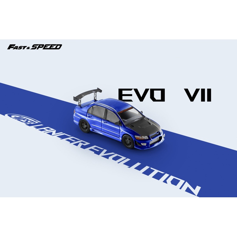 [Preorder] Fast Speed 1:64 Mitsubishi Lancer Evolution VII C-West Blue